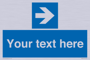Custom Directional signage blue right arrow 